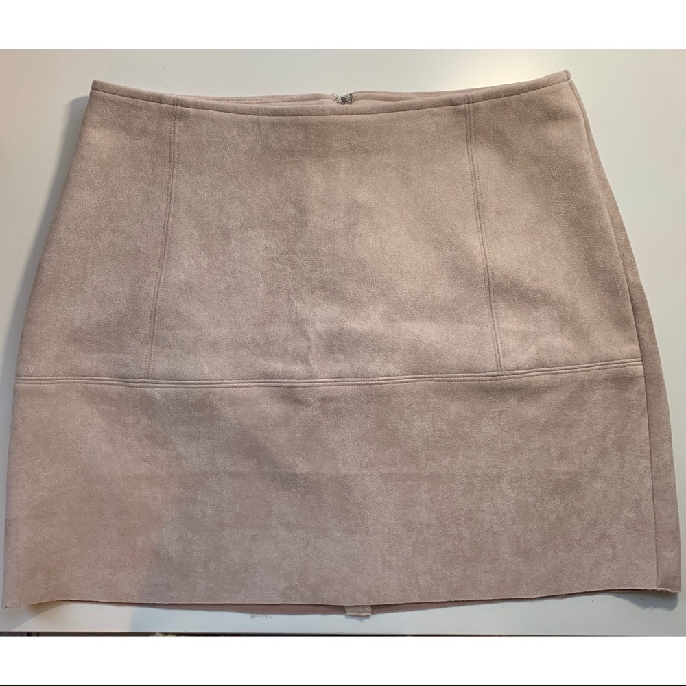 Kendall + Kylie blush faux suede mini skirt